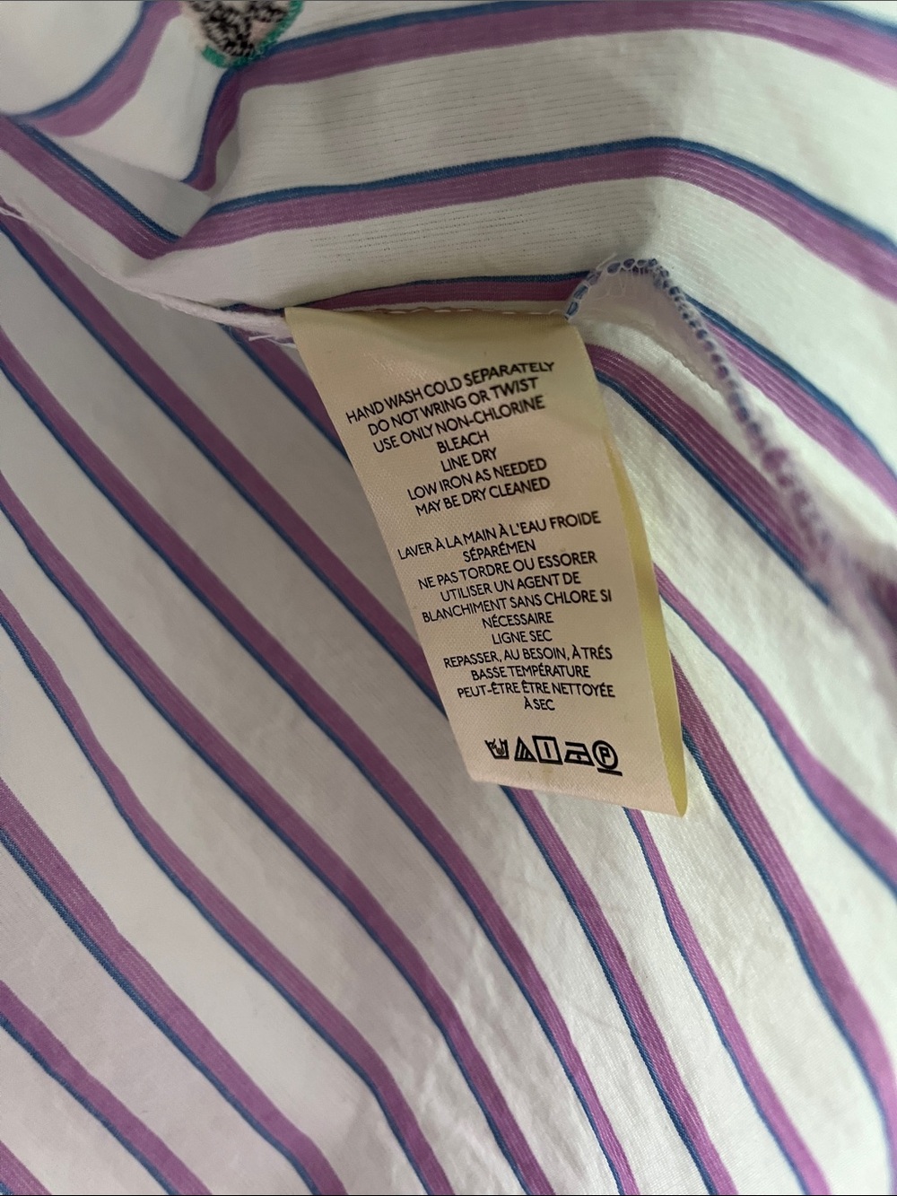 Maeve Lavender and White Striped Button-Down with Butterfly Embroidery - Picture 6 of 9